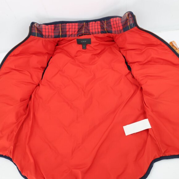 J Crew Down Vest womens PS Full Zip Quilted red black plaid puffer petite small - Picture 10 of 10